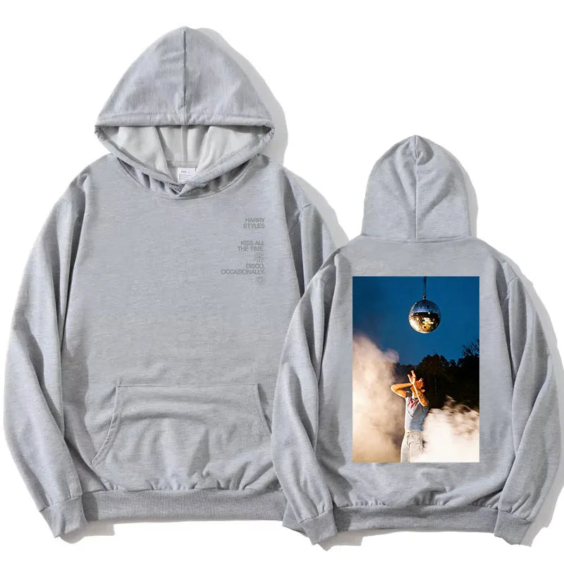 Unisex hoodie with hood, kangaroo pocket, and lettering