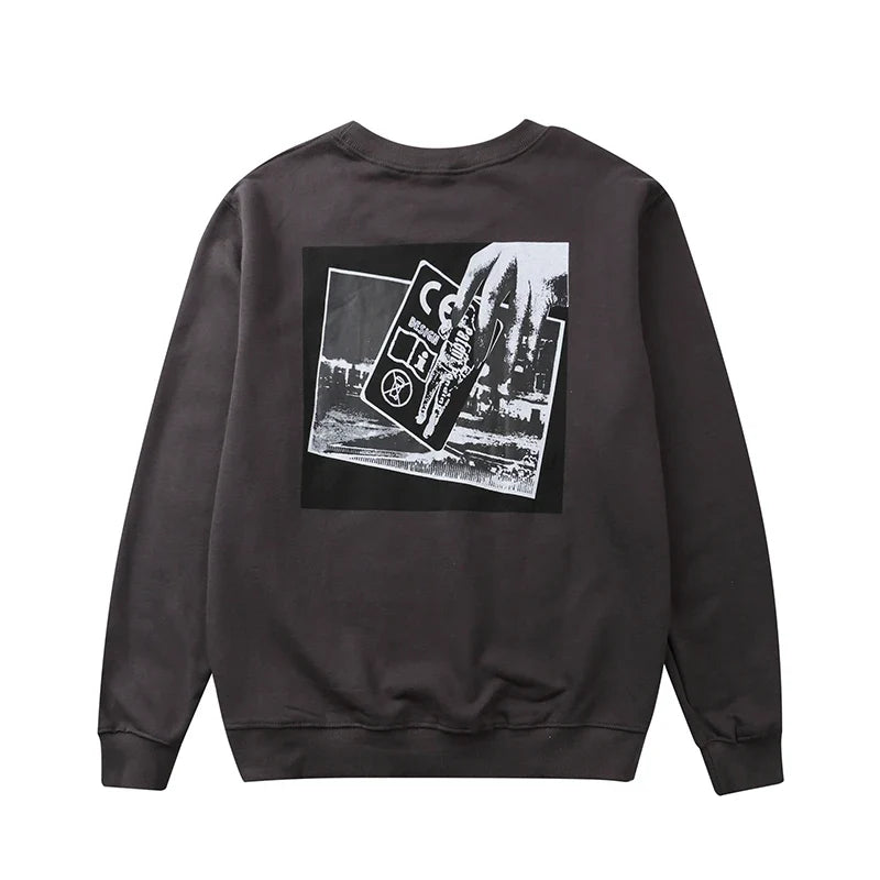 Unisex Sweatshirt Rundhals mit Grafikdruck Langarm
