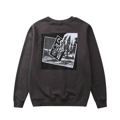 Unisex Sweatshirt Rundhals mit Grafikdruck Langarm