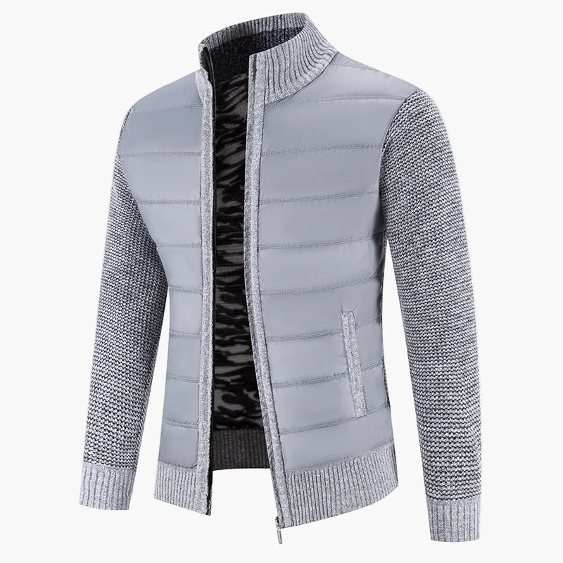 Men's quilted jacket with knitted sleeves – fashionable transitional jacket for everyday and leisure use