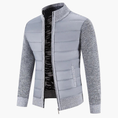 Men's quilted jacket with knitted sleeves – fashionable transitional jacket for everyday and leisure use