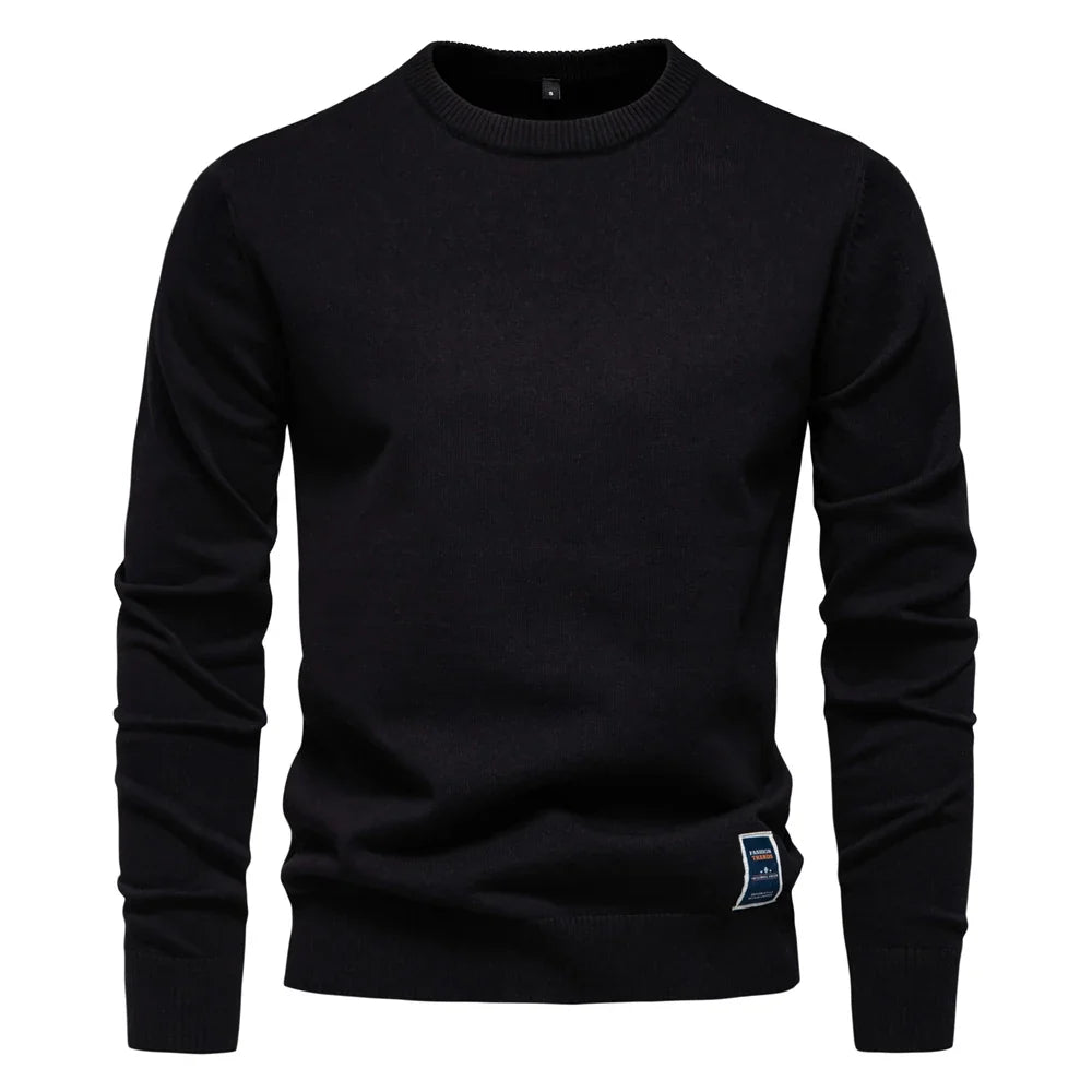 Herren Rundhals Pullover Langarm Basic Strickpullover