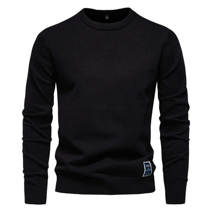 Herren Rundhals Pullover Langarm Basic Strickpullover