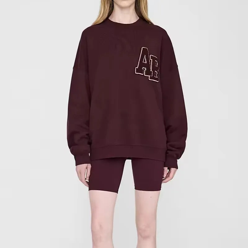 Women's Oversized Printed Sweatshirt Light Gray