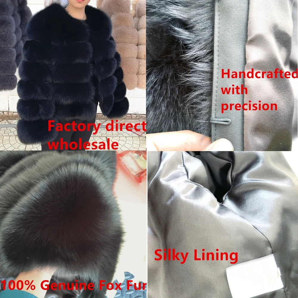 Women's faux fur jacket with voluminous sleeves and high collar
