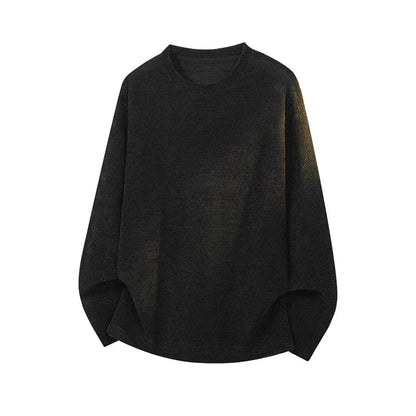 Unisex Langarm Pullover Oversized Rundhals Strukturmuster