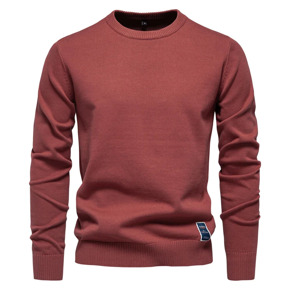 Herren Rundhals Pullover Langarm Basic Strickpullover