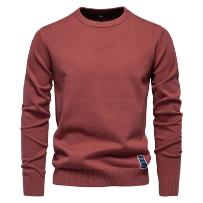 Herren Rundhals Pullover Langarm Basic Strickpullover