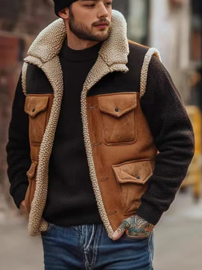 Men's rustic brown vest with pockets