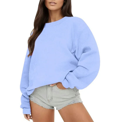 Women's Oversized Crew-Neck Long-Sleeve Sweatshirt