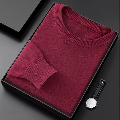 Men's crew-neck pullover knit pullover in various colors