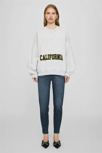 Women's Oversized Printed Sweatshirt Light Gray