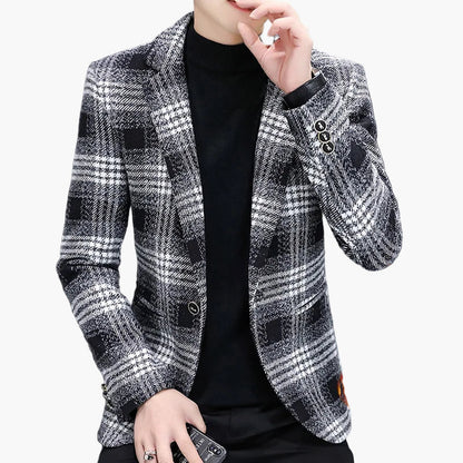 Men's Modern Checked Blazer – Elegant Business & Casual Blazer