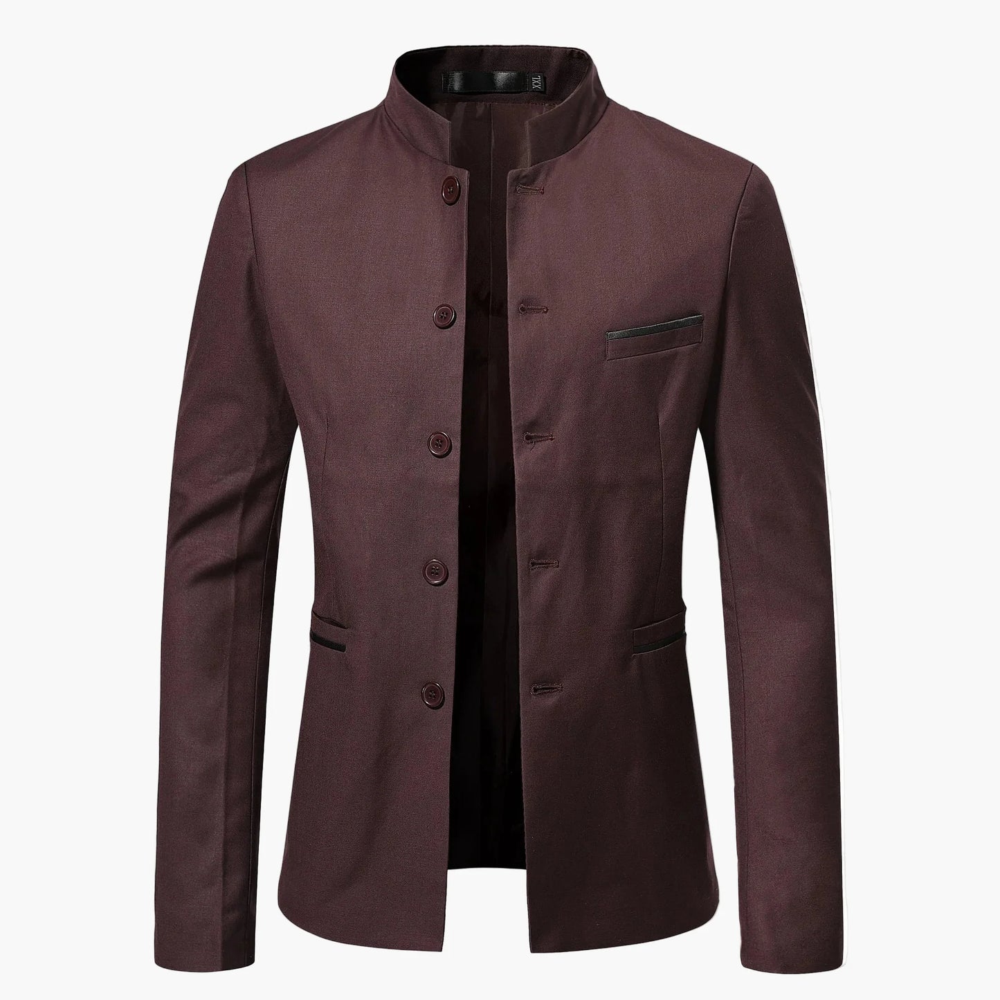 Men's Stand Collar Jacket Modern Business Elegant Casual Blazer