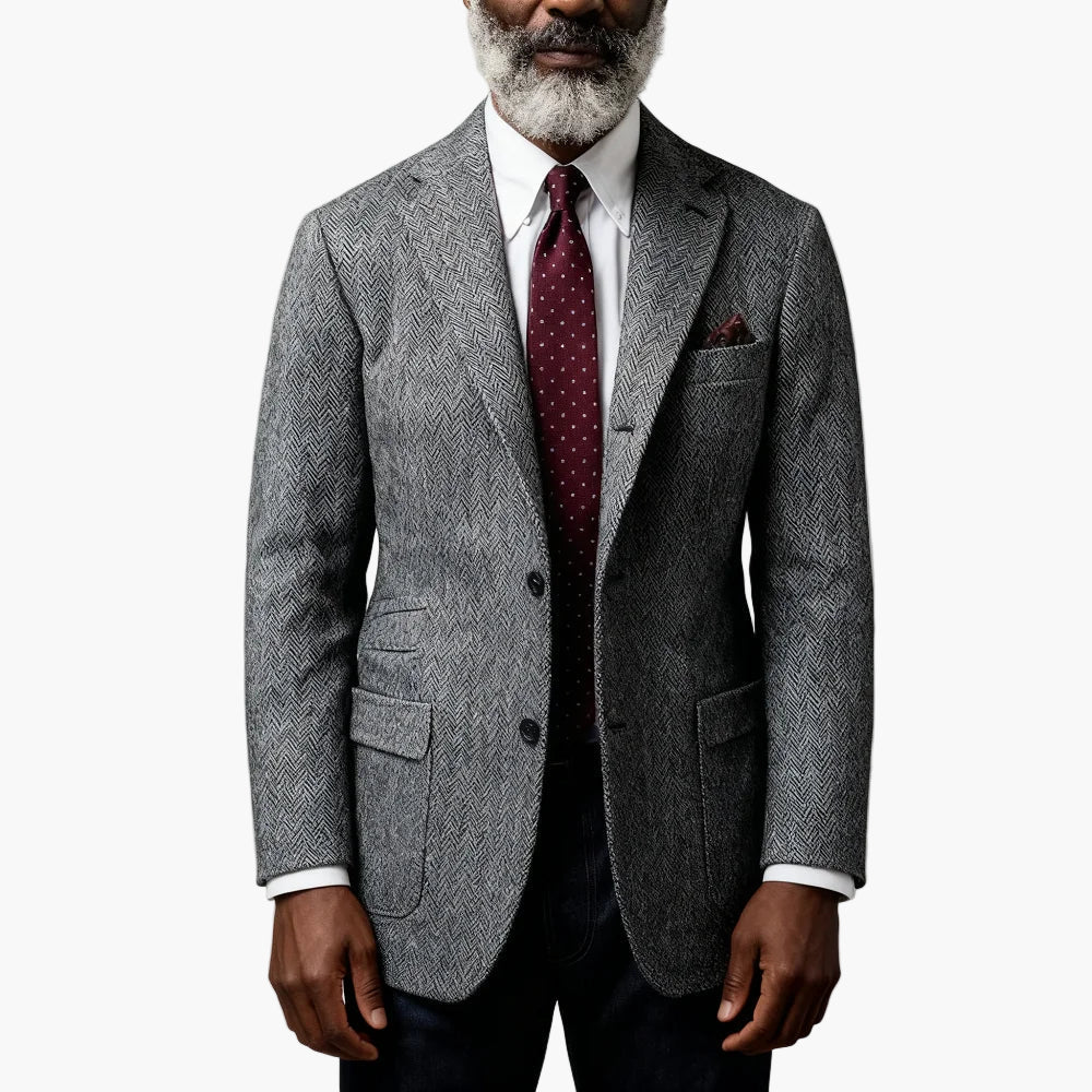 Men's blazer in classic herringbone style – elegant business and casual blazer