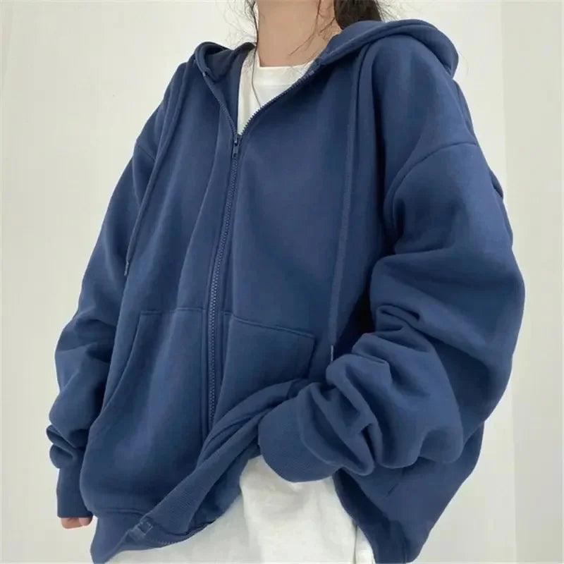 Unisex Kapuzenjacke mit Reißverschluss Oversize