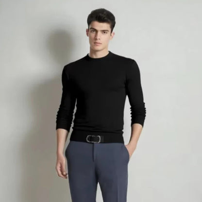 Herren Pullover Rundhalsausschnitt Feinstrick Basic