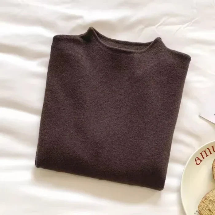 Damen Rollkragenpullover Langarm Feinstrick Weiß