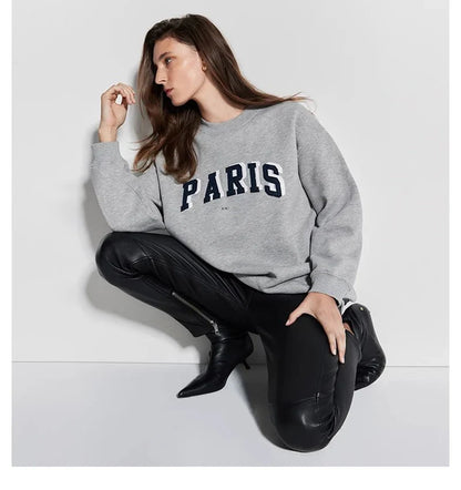 Women's Oversized Printed Sweatshirt Light Gray