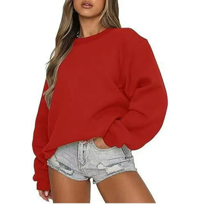 Women's Oversized Crew-Neck Long-Sleeve Sweatshirt