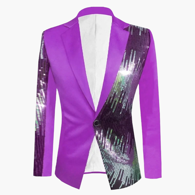 Men's Blazer Modern Glitter Design for Party and Stage – Elegant Single-Breasted Blazer