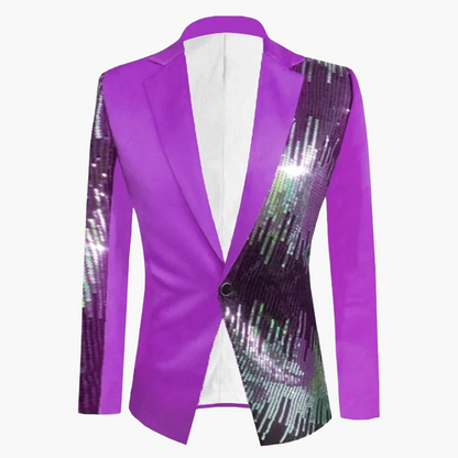 Men's Blazer Modern Glitter Design for Party and Stage – Elegant Single-Breasted Blazer