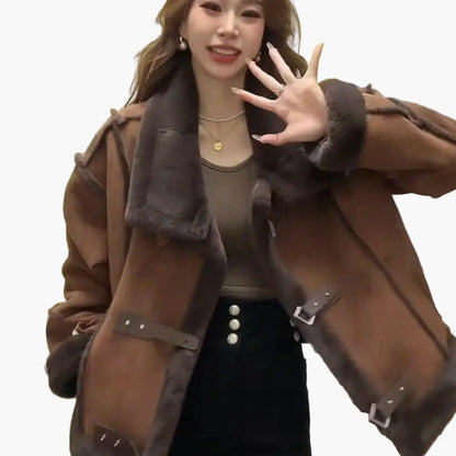 Women's winter jacket in casual pilot style – fashionable short jacket for everyday and leisure use