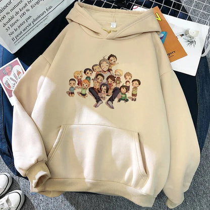 Hoodie with graphic print, long sleeves, hood, and kangaroo pocket