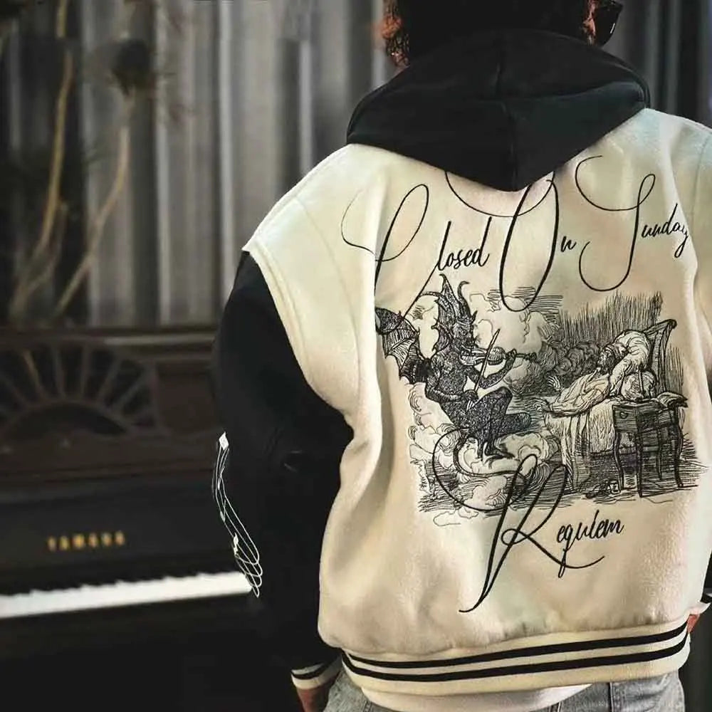 Varsity College Jacke mit Stickereien und Schriftzug Herren