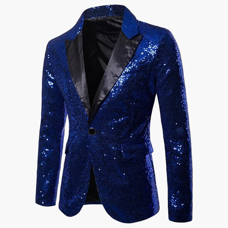 Men's Glitter Party Blazer – Eye-catching Sequin Blazer for Festive Occasions, Stage & Events