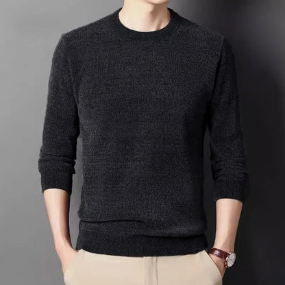 Men's crew-neck long-sleeve pullover winter warm knit pullover