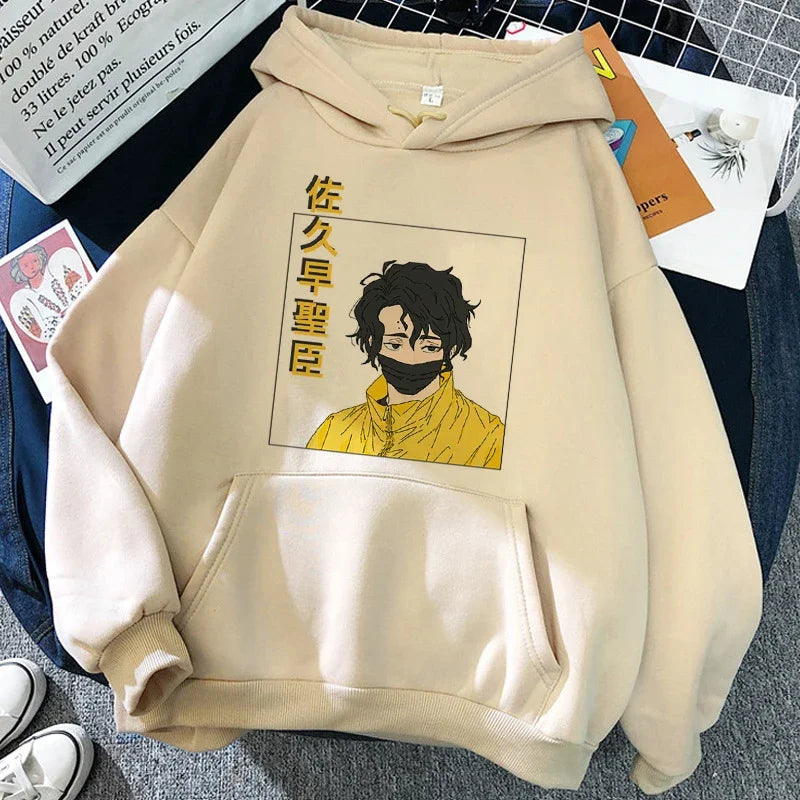 Hoodie with graphic print, long sleeves, hood, and kangaroo pocket