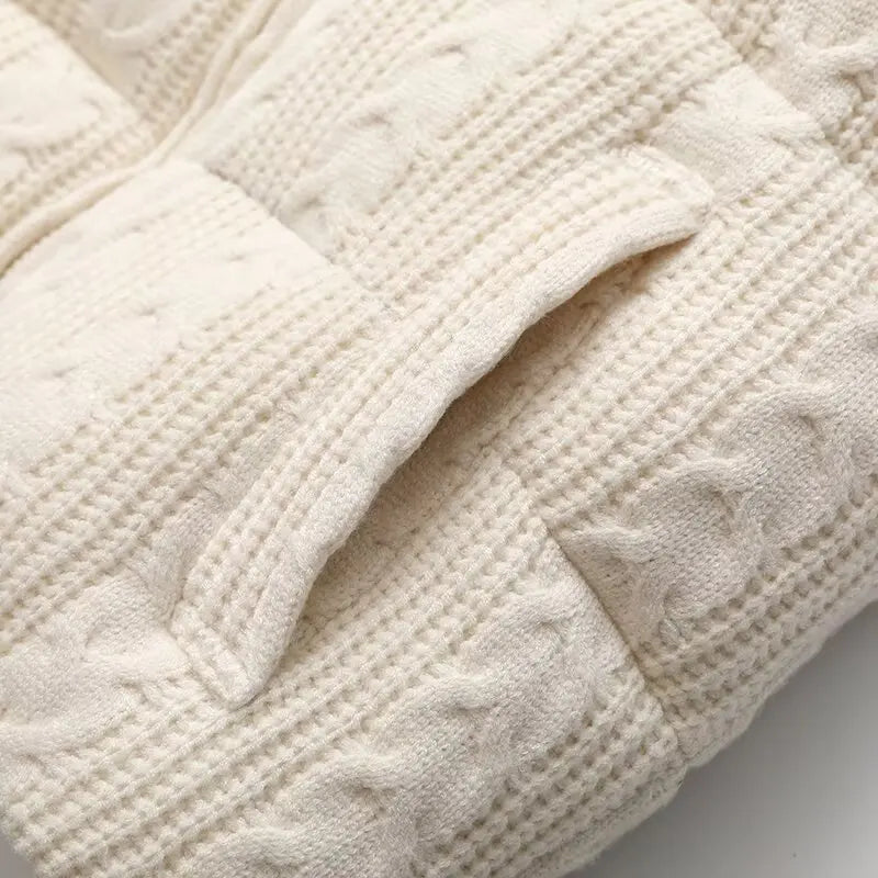 Quilted Knitted Vest for Women with Stand-Up Collar and Zipper