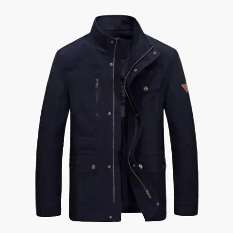 Men's casual jacket with stand-up collar and multiple pockets – casual, mid-length, ideal for everyday and outdoor use