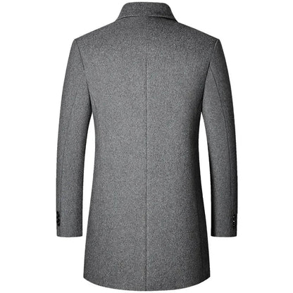 Men's Modern Coat – Classic Lapel Coat in Korean Style, Mid-Length, for Autumn and Winter