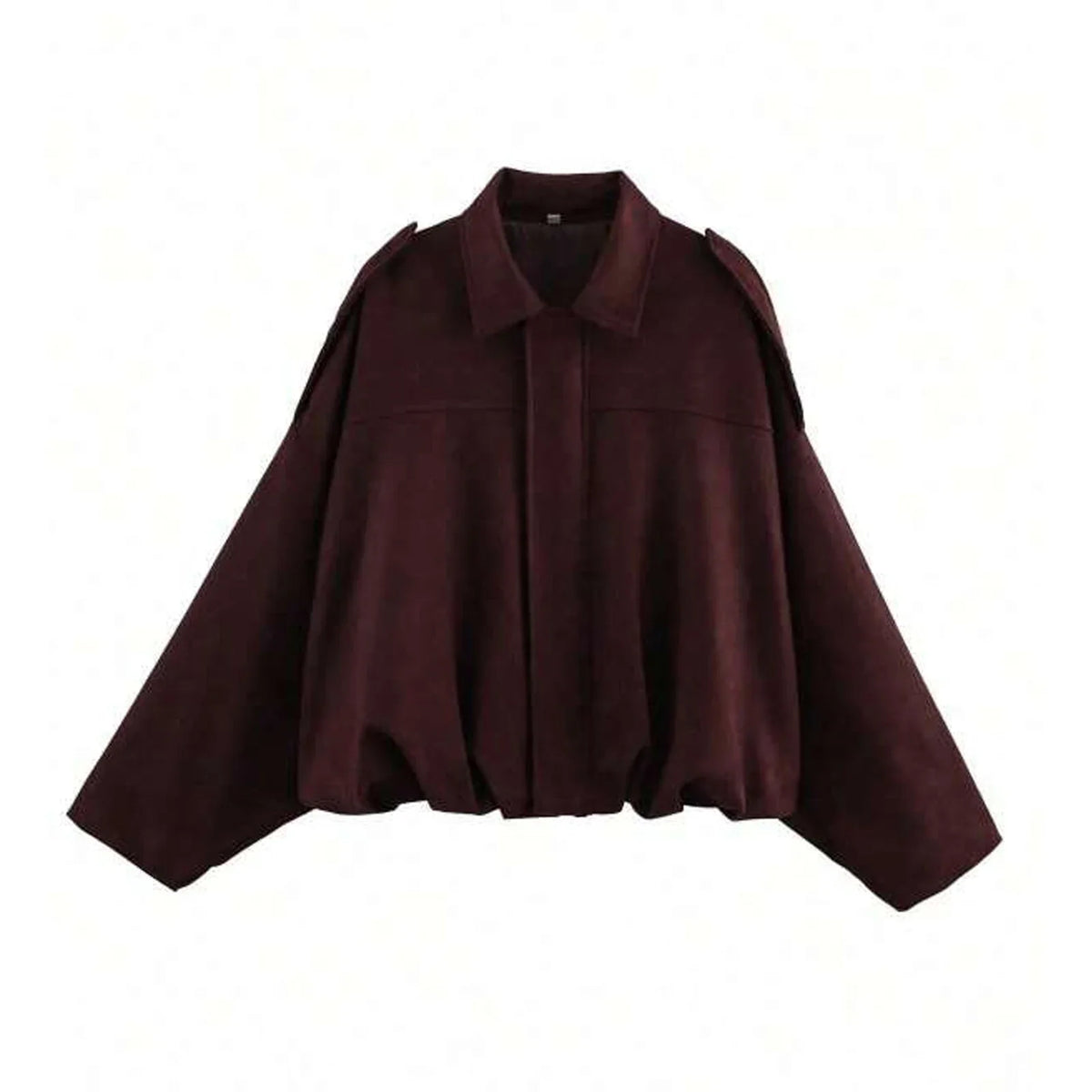 Women's cropped short transition jacket with lapel collar and long sleeves