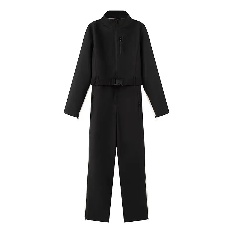Gesteppte Damen Winterjacke mit Kapuze und Gürtel