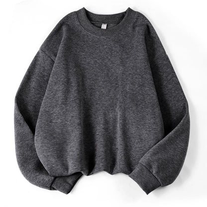 Oversized Sweatshirt Rundhals Langarm Pullover Damen Freizeit