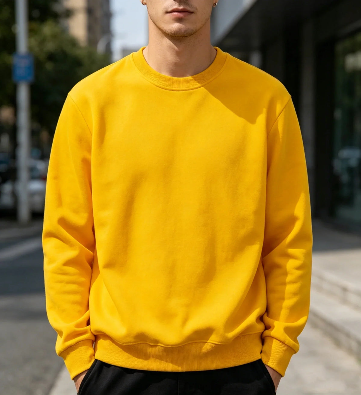 Unisex long-sleeve crew-neck sweatshirt, casual sweater