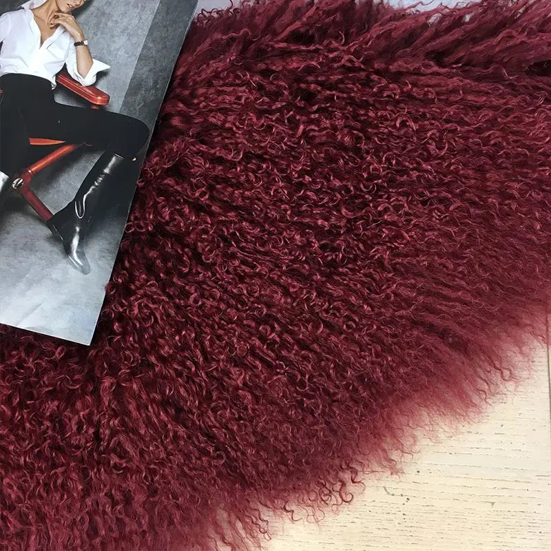 Damen Faux-Lammfell Mantel Langarm Zottelig Kunstfell Jacke