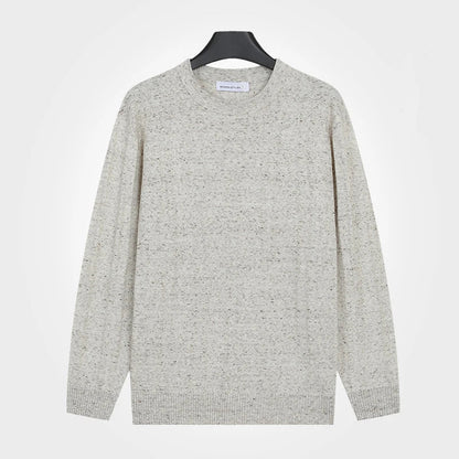 Men's crew-neck sweater with a marled effect, long sleeves