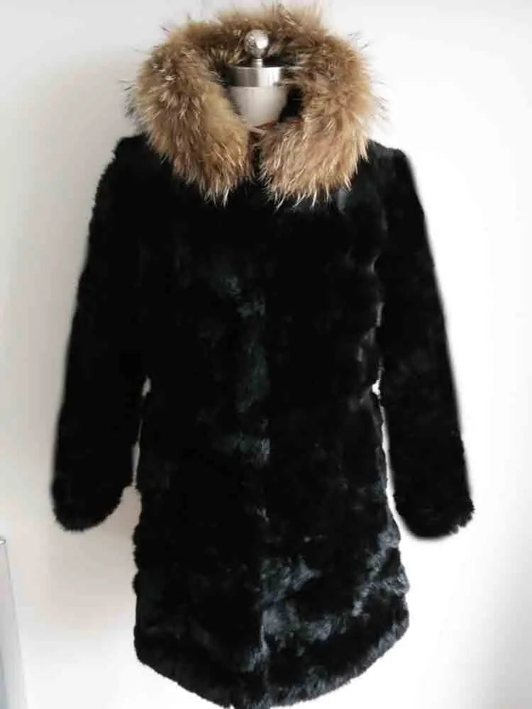 Hooded Winter Parka with Fur Collar - Long Winter Jacket for Women