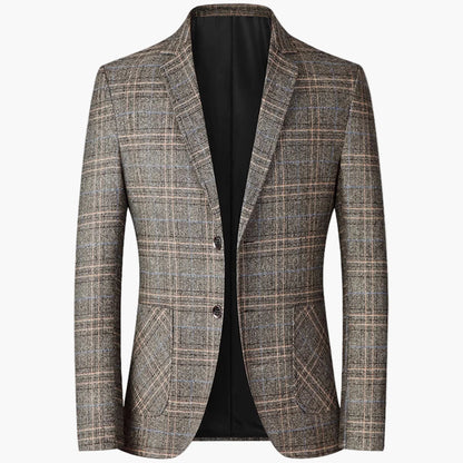 Men's Blazer Modern Business Checked – Elegant Blazer for Office & Events