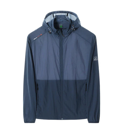 Leichte Kapuzenjacke Windbreaker mit Reißverschluss für Herren