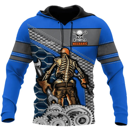 Hoodie mit Mechaniker-Thema und Grafikdruck, verschiedene Designs