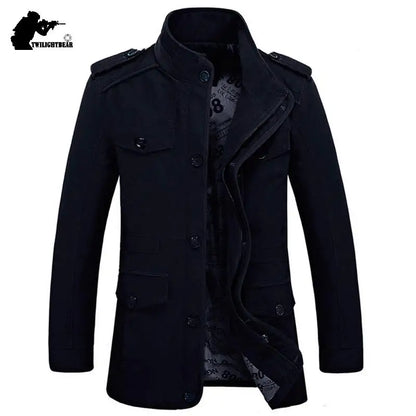 Men's Military Style Casual Jacket – Outdoor Transitional Jacket with Many Pockets