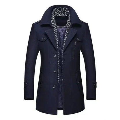 Men's Winter Business Coat – Elegant Long Trench Coat for Everyday and Office