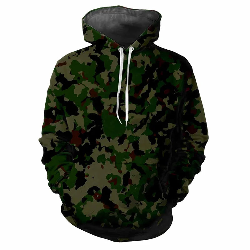 Kapuzenpullover Herren/Unisex Camouflage Muster mit Kängurutasche