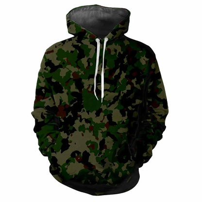 Kapuzenpullover Herren/Unisex Camouflage Muster mit Kängurutasche