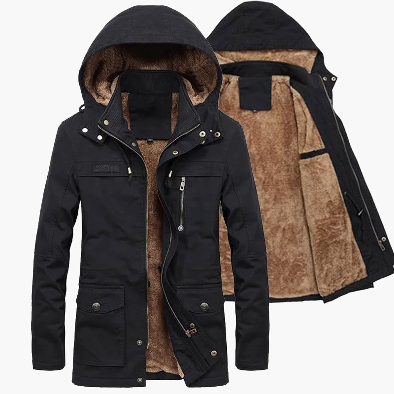Men's Winter Parka Coat with Hood – Warm Lined Outdoor Jacket for Everyday and Leisure